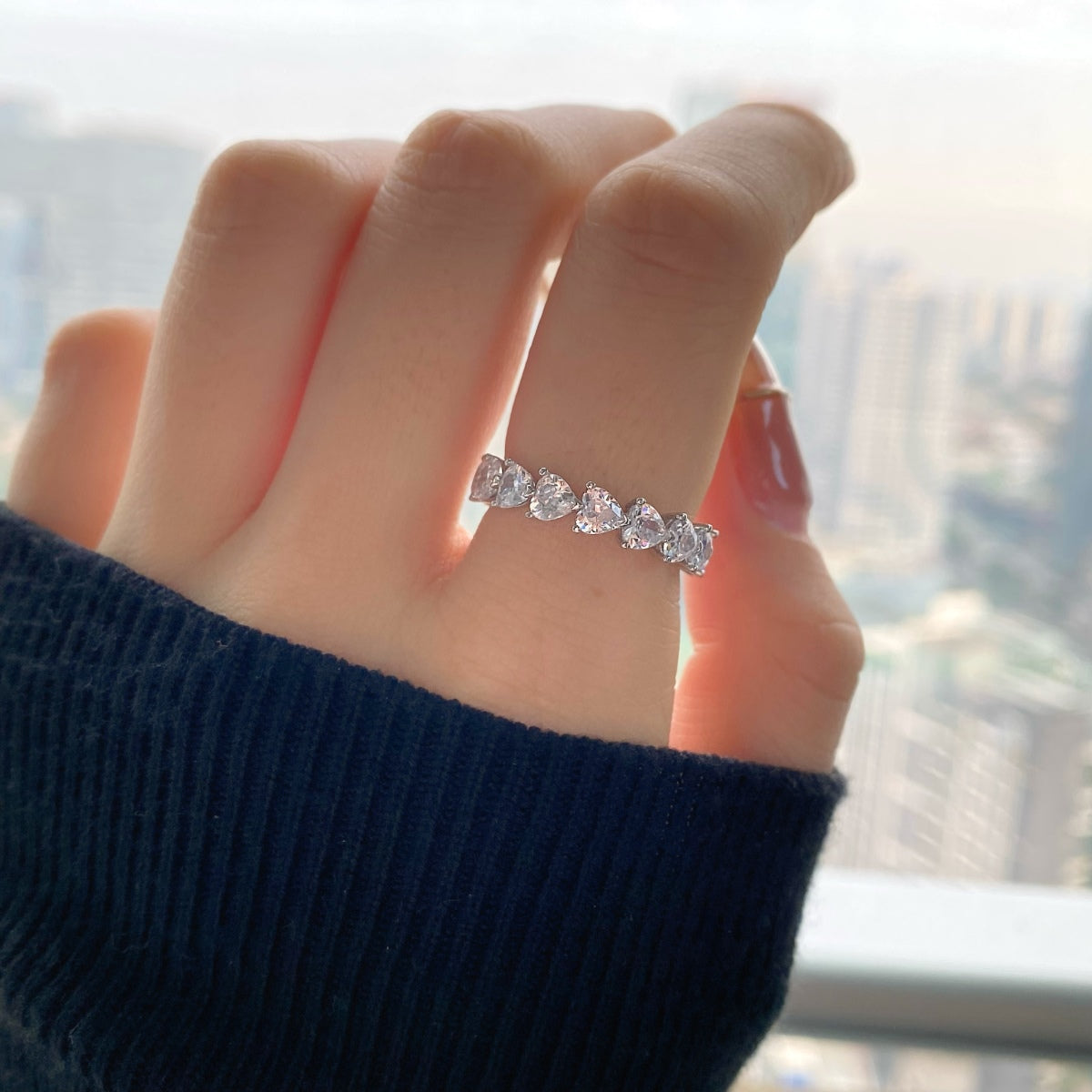 [Echo Fine ]0.25 Carat Radiant Romance Heart Cut Lover Ring