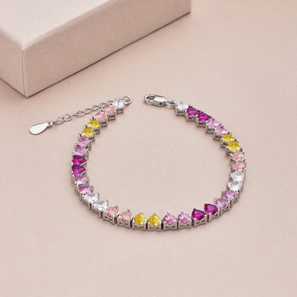 [Echo Fine ]Luxurious Colorful Romantic Heart Shape Lover Bracelet