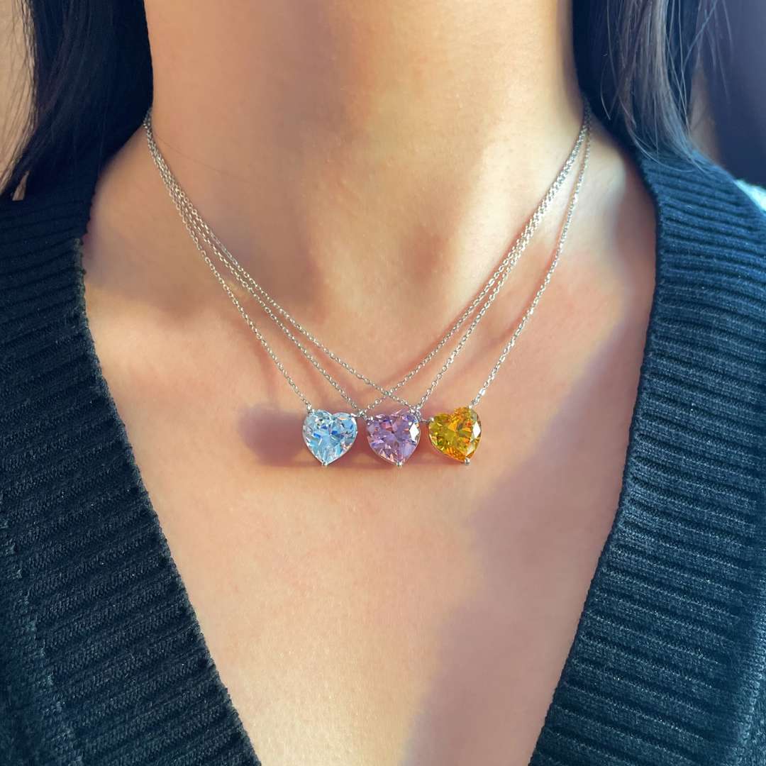 [Echo Fine ]6.0 carat Radiant Heart Shape Necklace