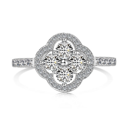 [Echo Fine ]Four Leaf Clover Flower Design Ring