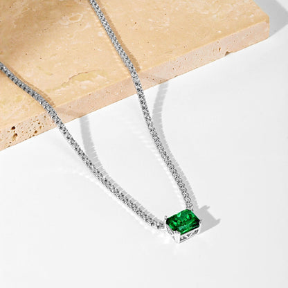 [Echo Fine ]4.0 Carat Elegant Radiant Cut Necklace