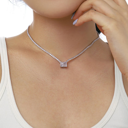 [Echo Fine ]4.0 Carat Elegant Radiant Cut Necklace