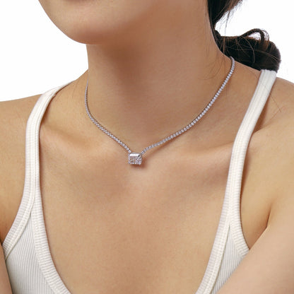 [Echo Fine ]4.0 Carat Elegant Radiant Cut Necklace