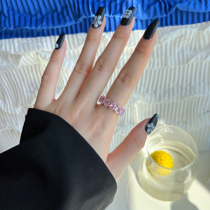 [Echo Fine ]Dainty Elongated Cushion Cut Tennis Ring