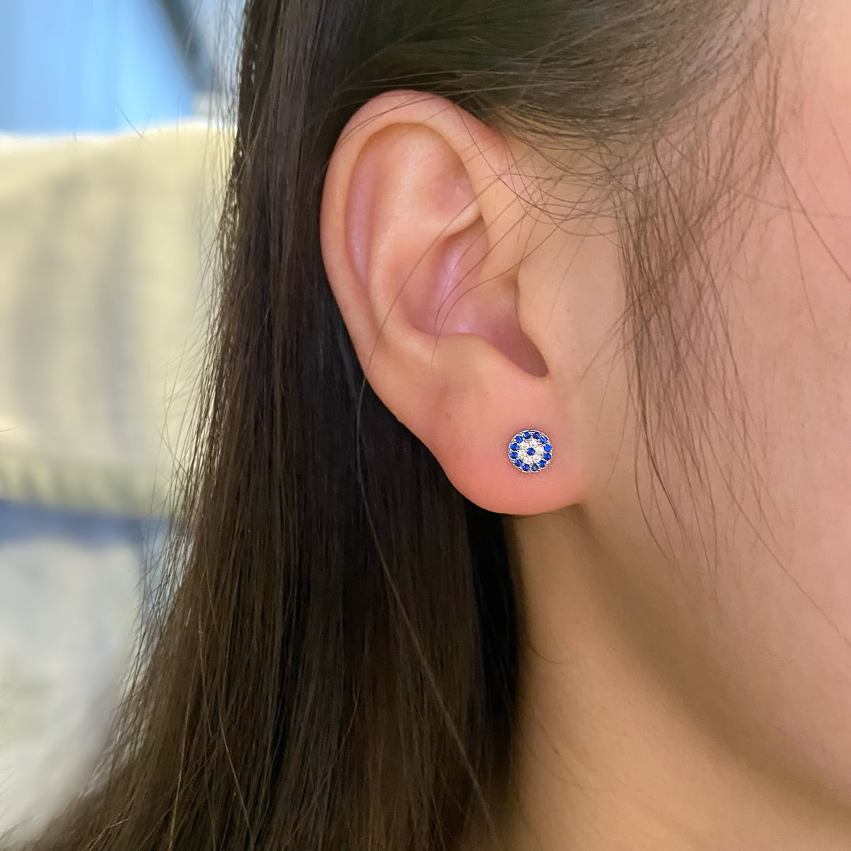 [Echo Fine ]Devil's Eye Ear Bone Nail Earrings
