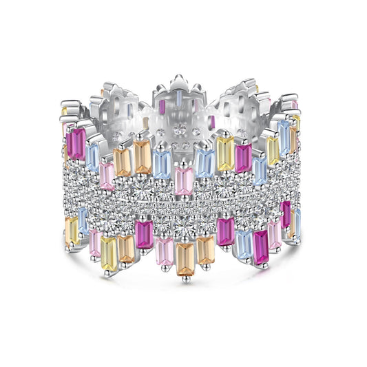 [Echo Fine ]Luxurious Colorful Radiant Cut Daily Ring