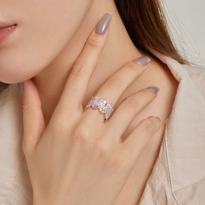 [Echo Fine ]Luxurious Colorful Radiant Cut Daily Ring