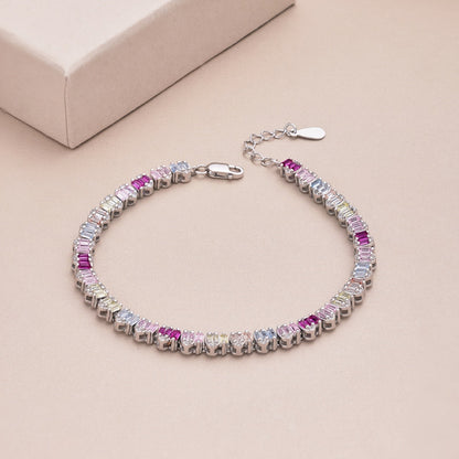 [Echo Fine ]Delicate Colorful Emerald Cut Party Bracelet