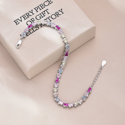 [Echo Fine ]Delicate Colorful Emerald Cut Party Bracelet