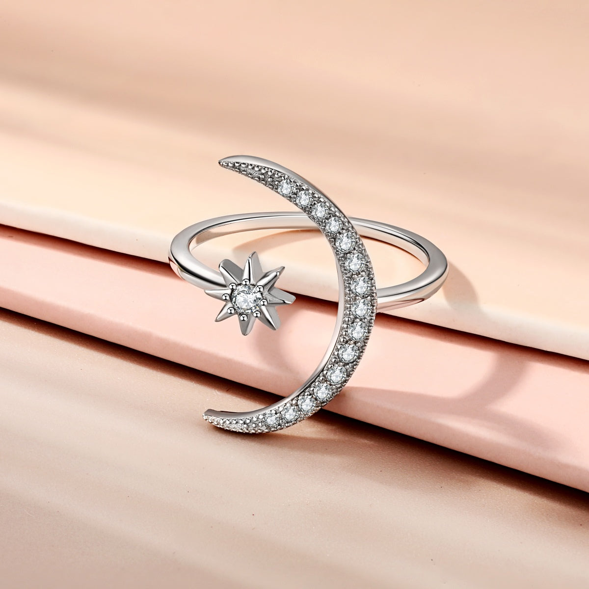 [Echo Fine ]Eternity Moon & Star Ring
