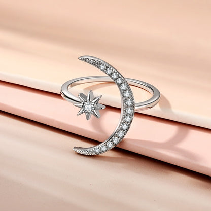 [Echo Fine ]Eternity Moon & Star Ring
