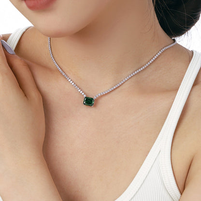 [Echo Fine ]4.0 Carat Elegant Radiant Cut Necklace