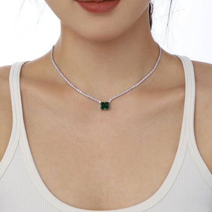 [Echo Fine ]4.0 Carat Elegant Radiant Cut Necklace
