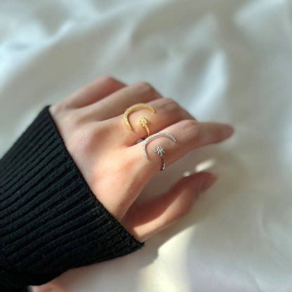 [Echo Fine ]Eternity Moon & Star Ring