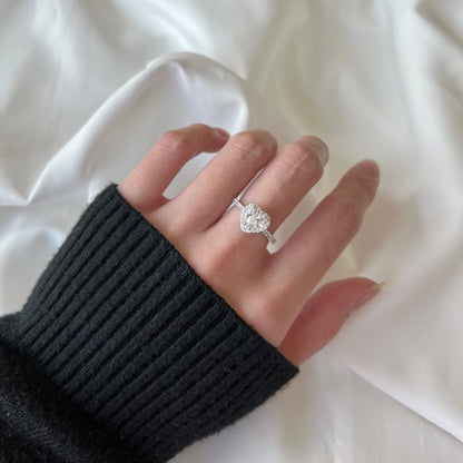 [Echo Fine ]Eternity Splashy Romantic Heart Shape Lover Ring