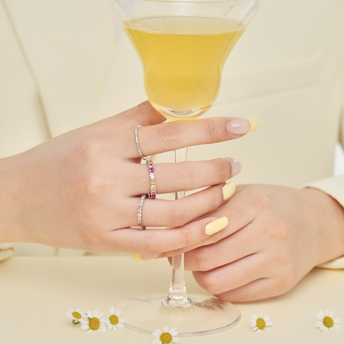 [Echo Fine ]Dazzling Lustrous Round Cut Tennis Ring
