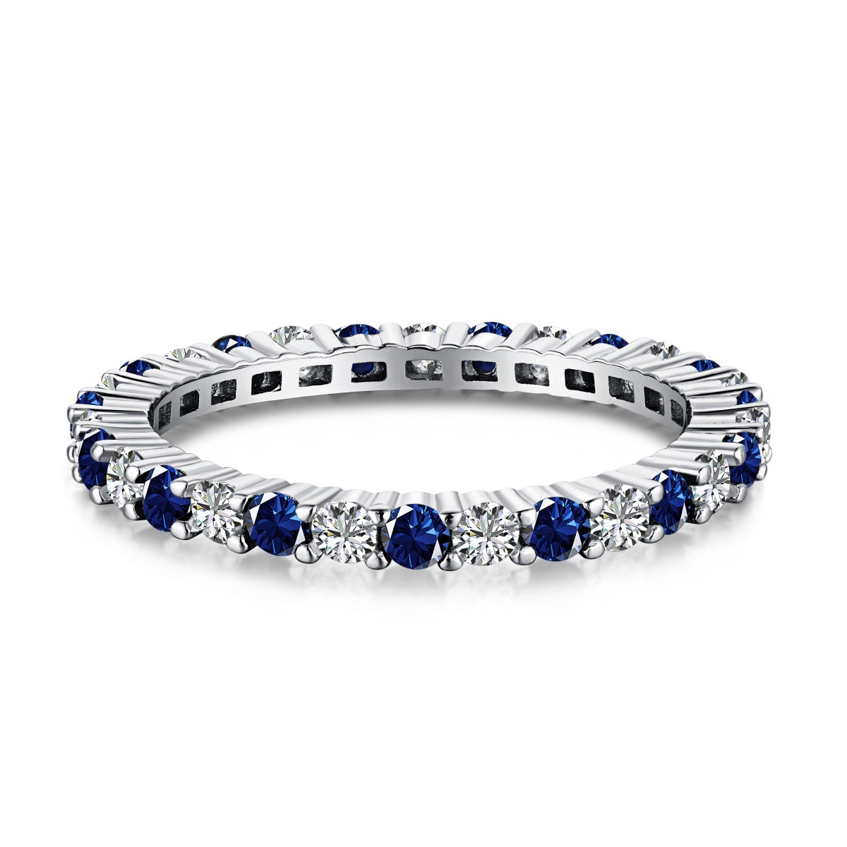 [Echo Fine ]Exquisite Colorful Round Cut Tennis Ring