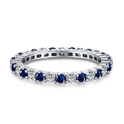 [Echo Fine ]Exquisite Colorful Round Cut Tennis Ring