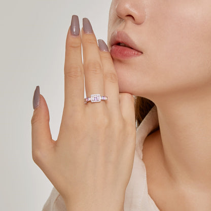 [Echo Fine ]Exquisite Colorful Radiant Cut Party Ring