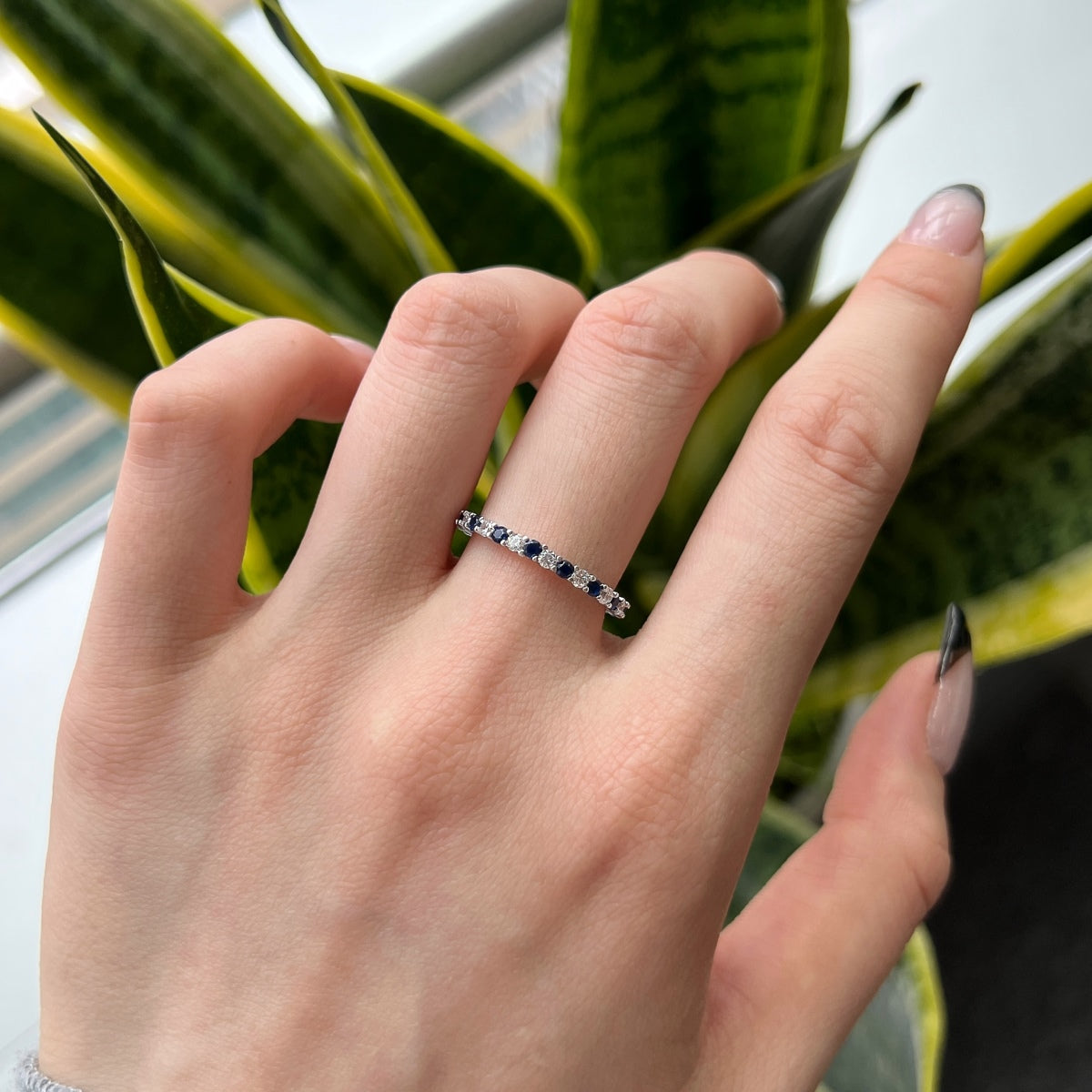 [Echo Fine ]Exquisite Colorful Round Cut Tennis Ring