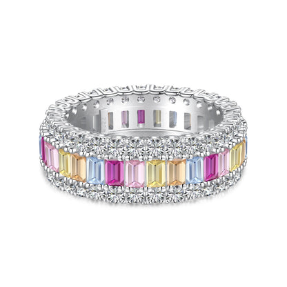 [Echo Fine ]Dainty Colorful Radiant Cut Daily Ring