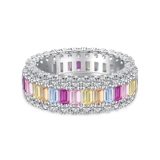 [Echo Fine ]Dainty Colorful Radiant Cut Daily Ring