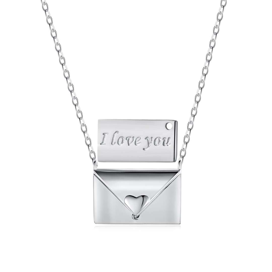 [Echo Fine ]Envelope Heart Shape Mother's Day Necklace