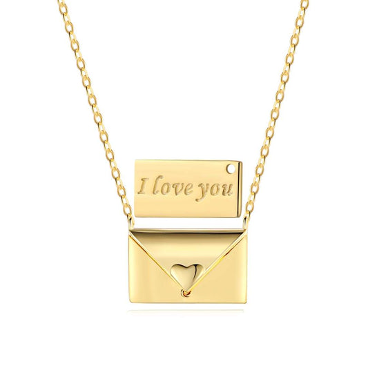 [Echo Fine ]Envelope Heart Shape Mother's Day Necklace