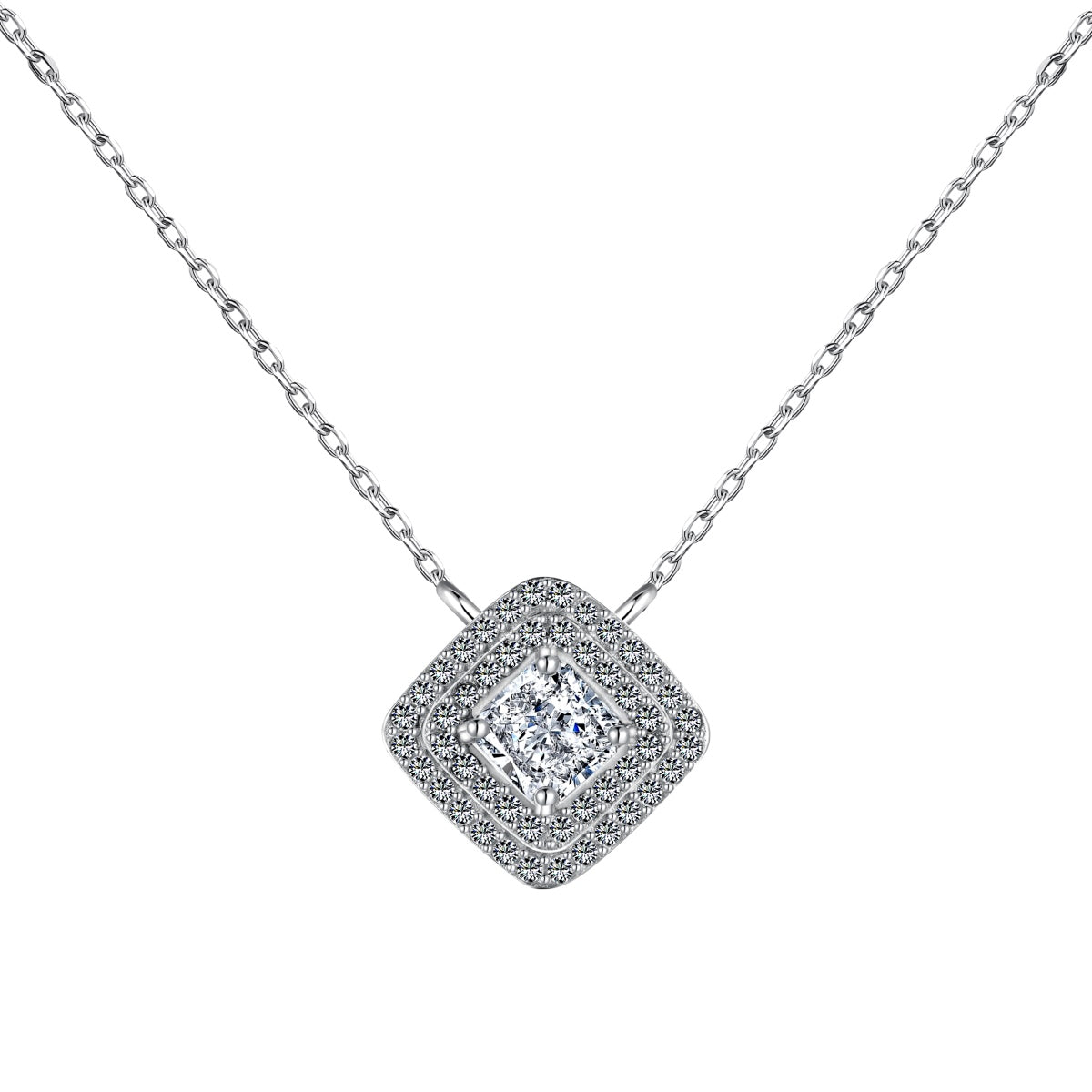 [Echo Fine ]Sparkling Asscher Cut Necklace