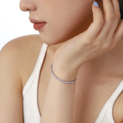 [Echo Fine ]Dazzling Sparkling Round Cut Daily Bracelet