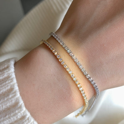 [Echo Fine ]Radiant Shinning Princess Cut Tennis Bracelet