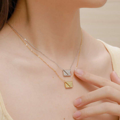 [Echo Fine ]Envelope Heart Shape Mother's Day Necklace