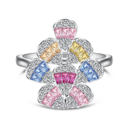 [Echo Fine ]Sparkling Colorful Water Drop Shape Daily Ring