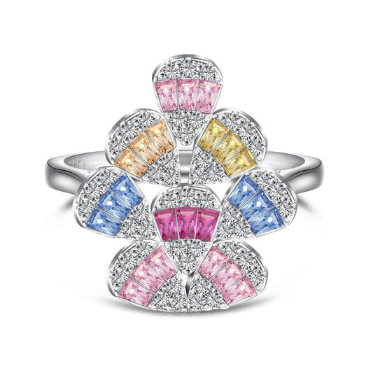 [Echo Fine ]Sparkling Colorful Water Drop Shape Daily Ring