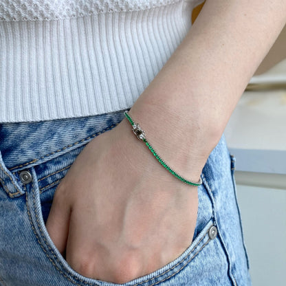 [Echo Fine ]Dazzling Colorful Round Cut Daily Bracelet