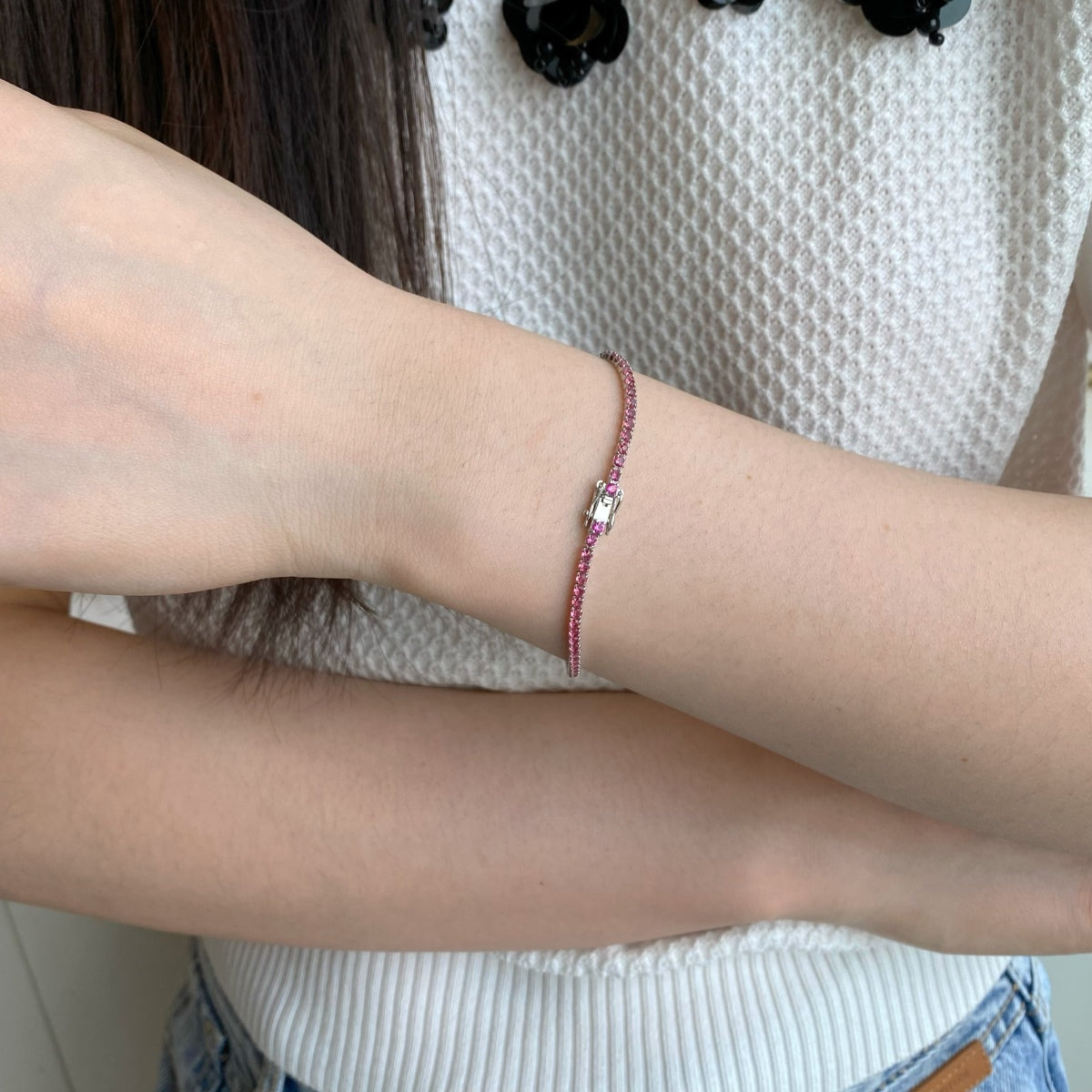 [Echo Fine ]Dazzling Colorful Round Cut Daily Bracelet
