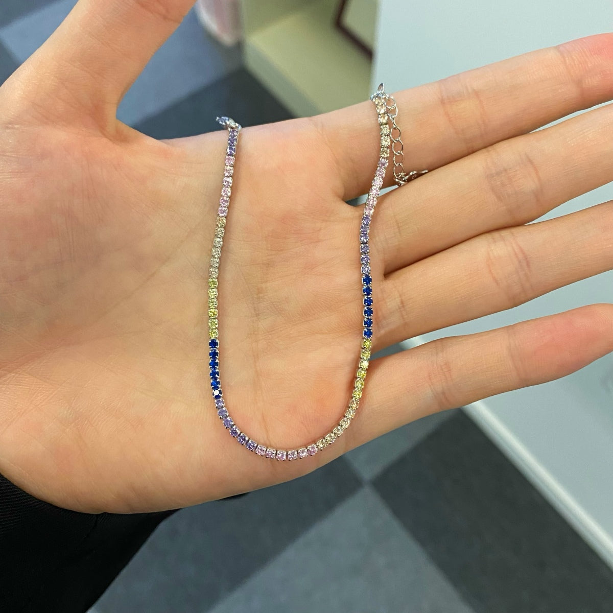 [Echo Fine ]Radiant Shinning Princess Cut Tennis Bracelet