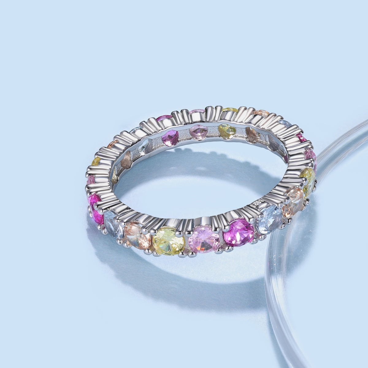 [Echo Fine ]Dazzling Lustrous Round Cut Tennis Ring