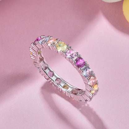 [Echo Fine ]Dazzling Lustrous Round Cut Tennis Ring