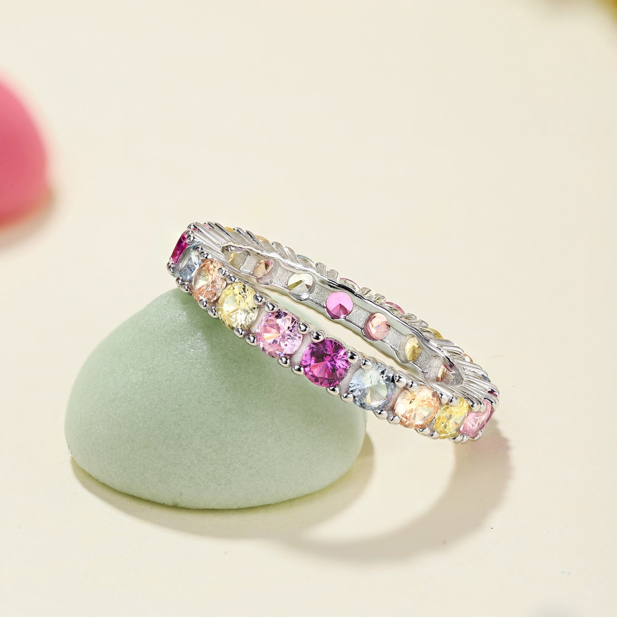 [Echo Fine ]Dazzling Lustrous Round Cut Tennis Ring