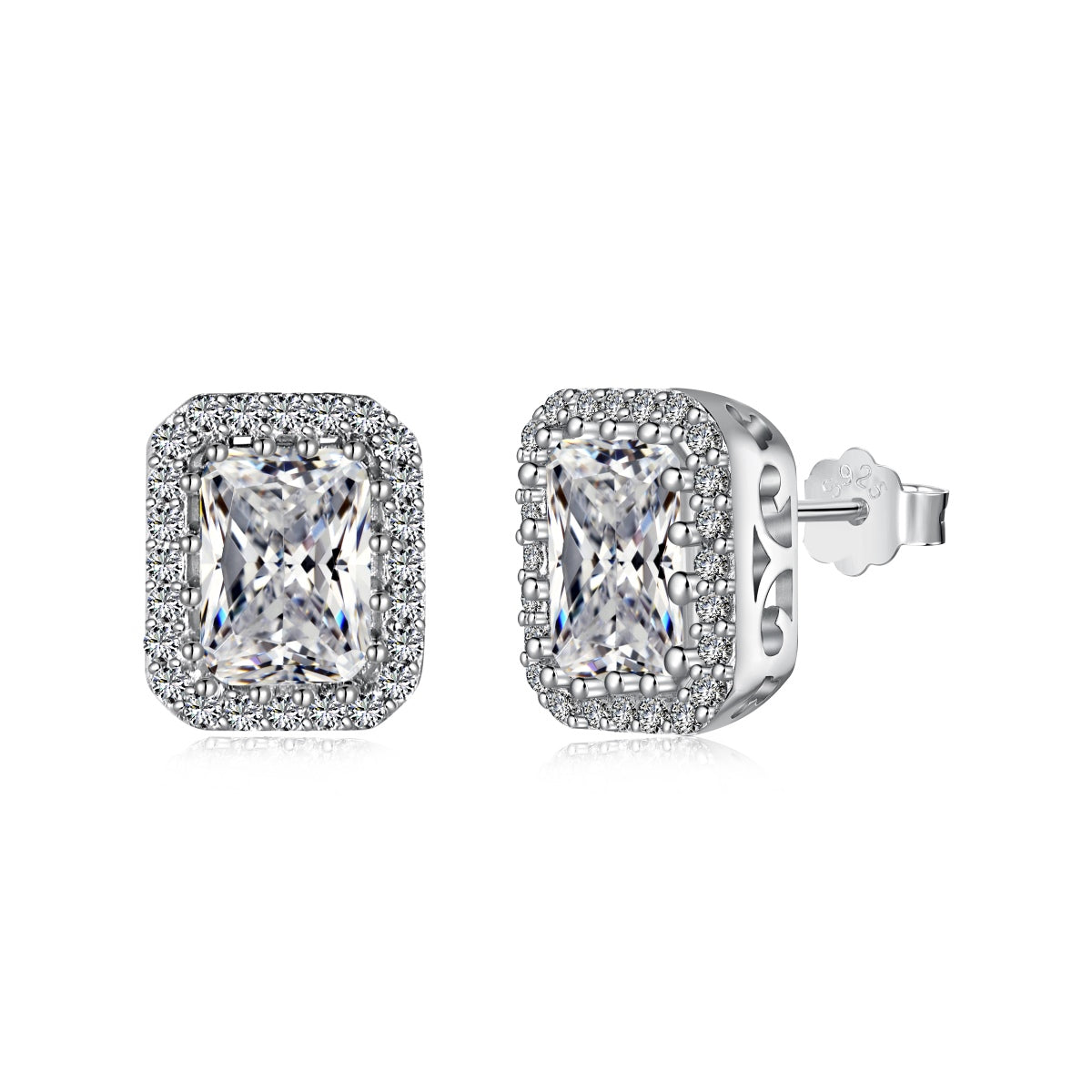 [Echo Fine ]1.0 Carat Luxurious Dainty Emerald Cut Daily Earrings