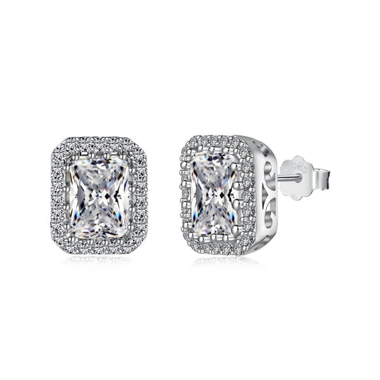 [Echo Fine ]1.0 Carat Luxurious Dainty Emerald Cut Daily Earrings