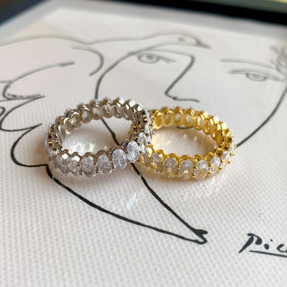 [Echo Fine ]Ornate Oval Cut Tennis Ring