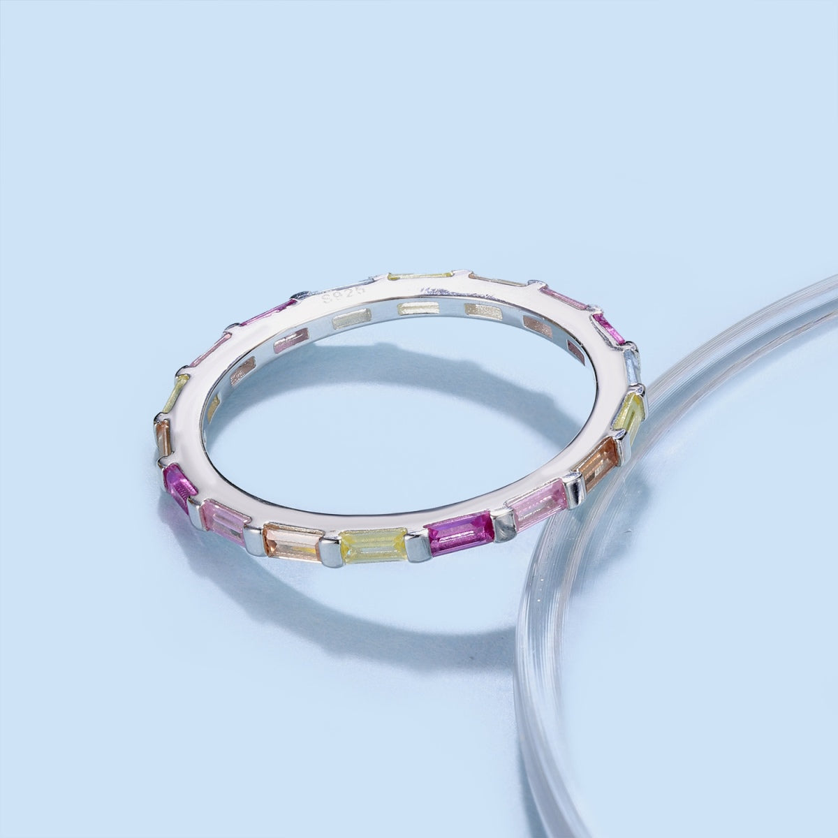 [Echo Fine ]Exquisite Multicolored Emerald Cut Daily Ring