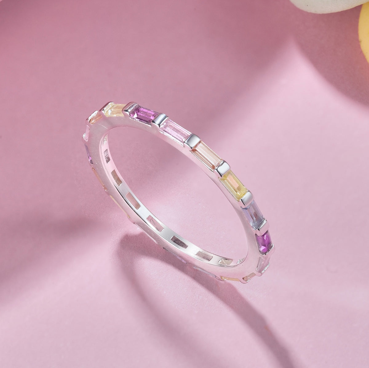 [Echo Fine ]Exquisite Multicolored Emerald Cut Daily Ring