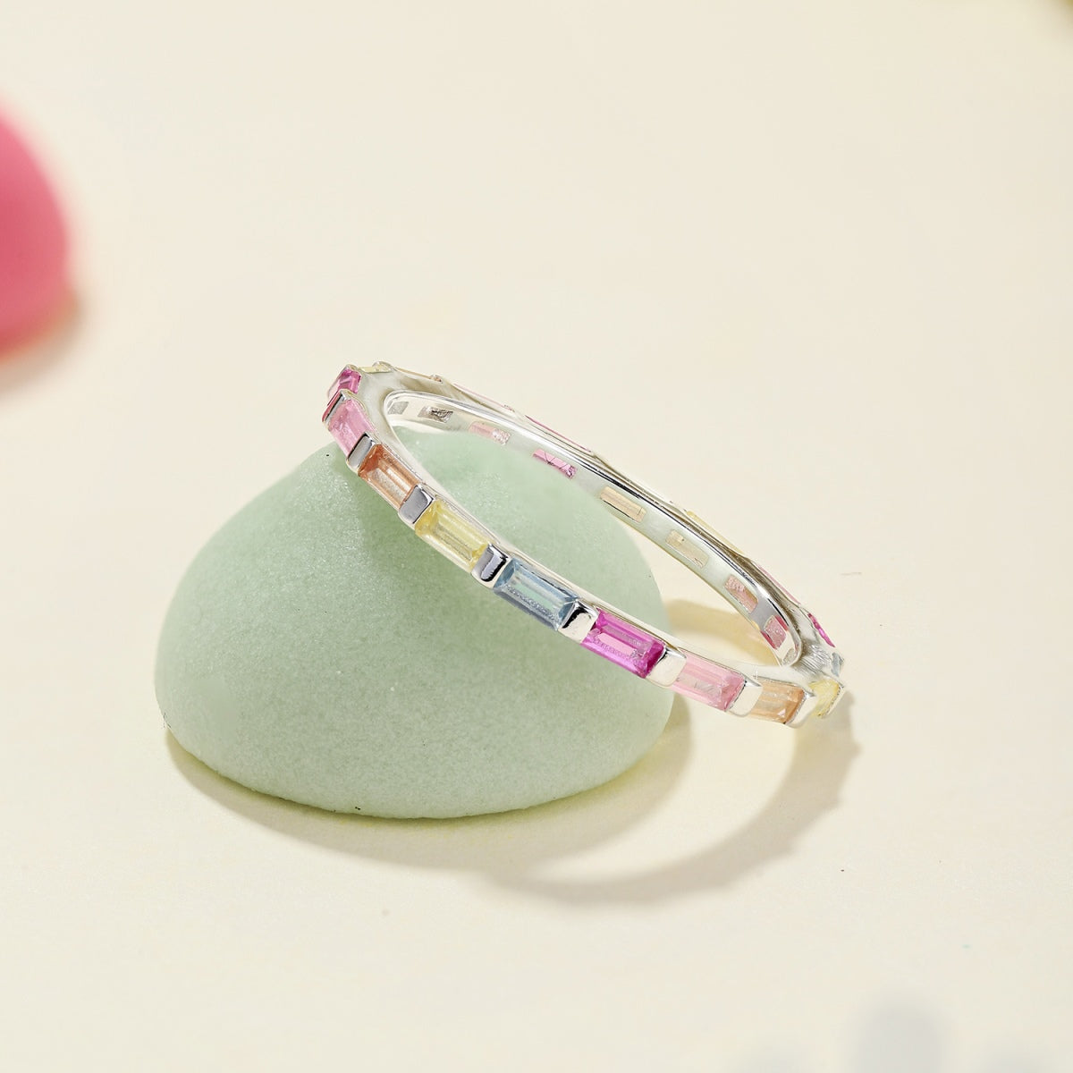 [Echo Fine ]Exquisite Multicolored Emerald Cut Daily Ring