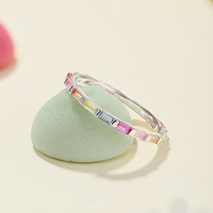 [Echo Fine ]Exquisite Multicolored Emerald Cut Daily Ring