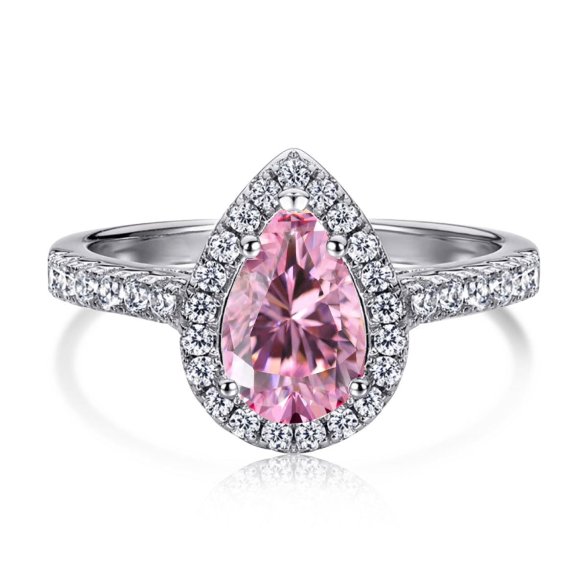 [Echo Fine ]1.0 Carat Luxurious Resplendent Water Drop Shape Wedding Ring