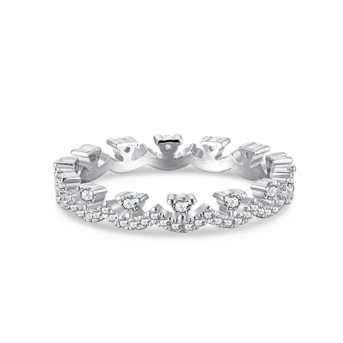 [Echo Fine ]Elegant Resplendent Round Shape Party Ring