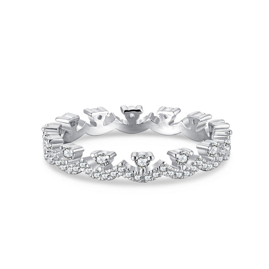 [Echo Fine ]Elegant Resplendent Round Shape Party Ring